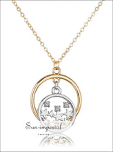 Fashion Jewelry Delicate Hollow World Map Pendant Chain Necklace Gold Silver Color SUN-IMPERIAL United States