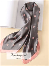Fashion Women Scarf Luxury Striped Dots Print Pure Silk Shawl Scarfs Square Head Scarves SUN-IMPERIAL United States