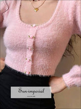 Floral Applique Knit Cardigan - Sun Imperial (photo 3)