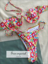 Green floral and orange geo print bikini - Sun Imperial (photo 1)