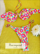 Green floral and orange geo print bikini - Sun Imperial (photo 2)
