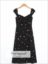 Floral Midi Dress with Front Split - Sun Imperial (photo 1)