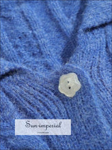 Flower Button Turn Down Collar Cardigan - Sun Imperial (photo 3)