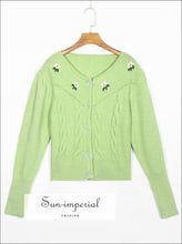 Flower Embroidery Knitted Cardigan - Sun Imperial (photo 2)