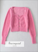 Fluffy Cropped Cardigan with Hook Front - Sun Imperial (photo 10)
