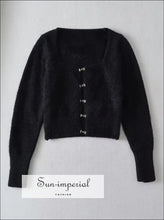 Fluffy Cropped Cardigan with Hook Front - Sun Imperial (photo 2)