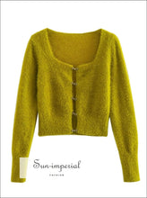 Fluffy Cropped Cardigan with Hook Front - Sun Imperial (photo 9)