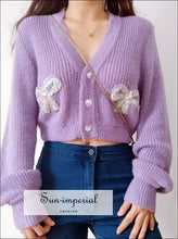 Fluffy Cropped Cardigan with Sequin Butterfly - Sun Imperial (photo 1)