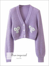 Fluffy Cropped Cardigan with Sequin Butterfly - Sun Imperial (photo 7)