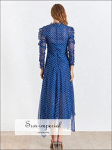 Fort-de-france Dress - Polka Dot for Women V Neck Patchwork Lace Long Sleeve High Waist A Line Dress, Female Dresses, Dot, Vintage 
