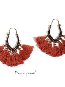 Fringe Vintage Boho Bohemian Ethnic Drop Dangle Hanging Earrings for Women SUN-IMPERIAL United States