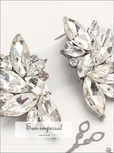 Glass Rhinestone Stud Earrings - Sun Imperial (photo 1)