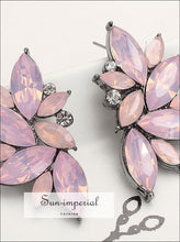 Glass Rhinestone Stud Earrings - Sun Imperial (photo 3)
