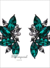 Glass Rhinestone Stud Earrings - Sun Imperial (photo 5)