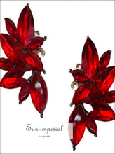 Glass Rhinestone Stud Earrings - Sun Imperial (photo 6)