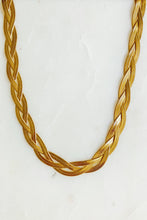 18k gold plated braided herringbone necklace - Sun Imperial (photo 2)