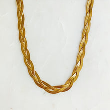 18k gold plated braided herringbone necklace - Sun Imperial (photo 3)