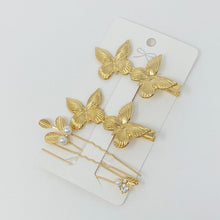 Gold butterfly hair clips and pin set - Sun Imperial (photo 5)