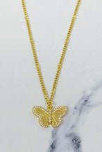Gold plated butterfly pendant necklace - Sun Imperial (photo 1)