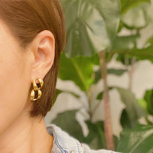 Gold plated chain drop earrings - Sun Imperial (photo 4)