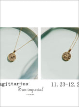 Gold Color 12 Constellation Necklaces & Pendants for Women Coin Chain Necklace SUN-IMPERIAL United States