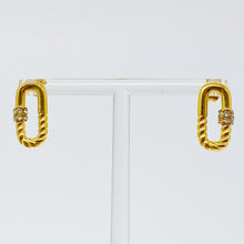 18k gold plated CZ cable link stud earrings - Sun Imperial (photo 1)