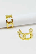 Gold linked hoop earrings - Sun Imperial (photo 3)