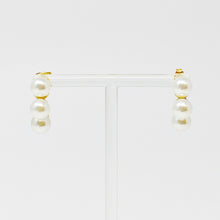Gold pearl hoop earrings - Sun Imperial (photo 2)