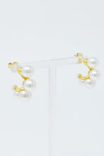 Gold pearl hoop earrings - Sun Imperial (photo 3)