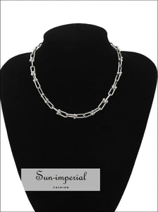 Gold/silver Plated U Shape Chain Choker Necklaces for Women street style SUN-IMPERIAL United States
