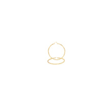 14k gold slit cut hoop earrings 25mm - Sun Imperial (photo 2)