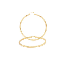 14k gold slit cut hoop earrings 70mm - Sun Imperial (photo 7)