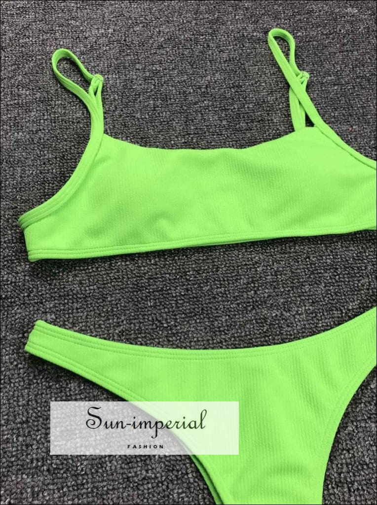 Green Ribbed Tank Bikini Set bikini, bikini set, green, hot swimwear SUN-IMPERIAL United States