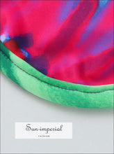 Green Tie Dye Plunge Underwire Bikini Set - Multi-c