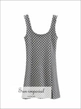 Grey Square Neck Daisy Print Mini Wide Tank Dress with side Slit detail Beach Style Print, bohemian style, boho casual chick sexy style 