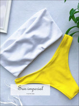 High Cut Bikini Set Bandeau Padded Chest Wrap Swimwear Brazilian Thong Swimsuits SUN-IMPERIAL United States