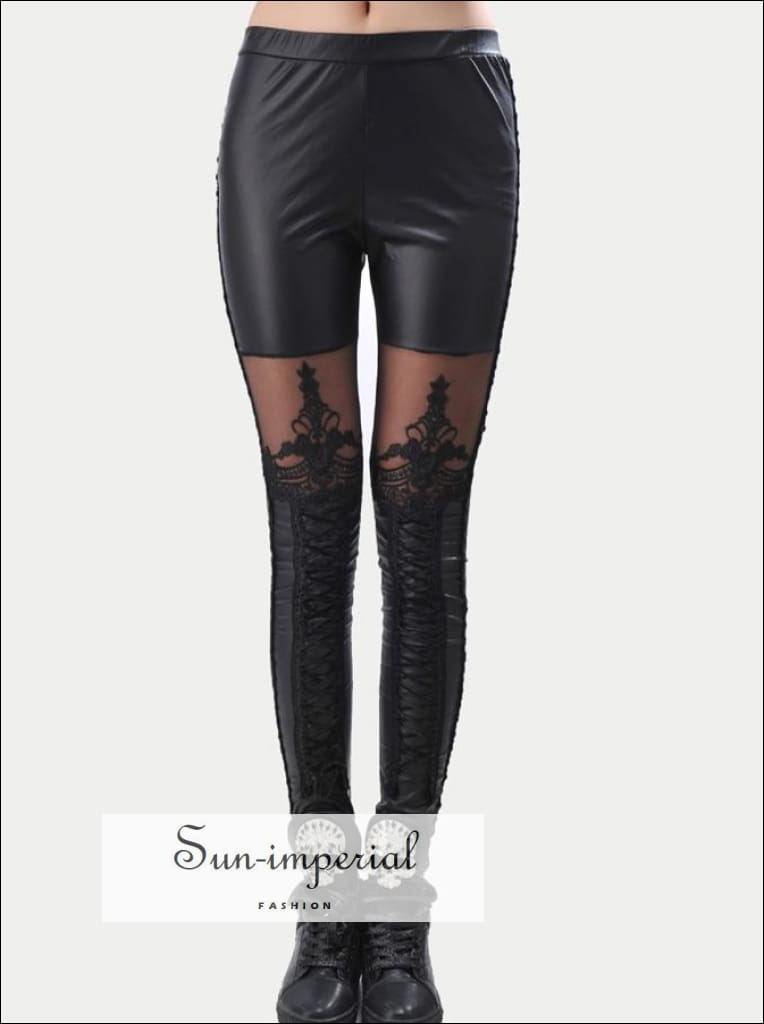 Wholesale Black Lace Up Leggings