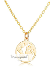 Hollow World Map Pendant Necklace - Sun Imperial (photo 7)