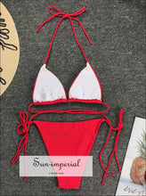 Hot Pink Halter Tie Brazilian Bikini Set SUN-IMPERIAL United States