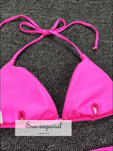 Hot Pink Halter Tie Brazilian Bikini Set SUN-IMPERIAL United States