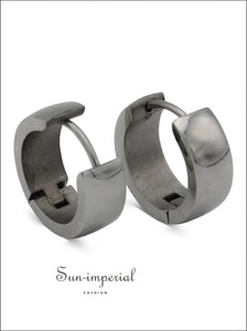 Huggie Hoop Earrings Stainless Steel Plain & Rounded Design All Earrings, clasp, design, fashion Sun-Imperial United States
