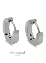 Huggie Hoop Earrings Stainless Steel Plain & Rounded Design All Earrings, clasp, design, fashion Sun-Imperial United States