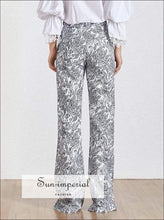 Iris Pants -vintage Flare Pants for Women High Waist Slim Floral Print Maxi Length