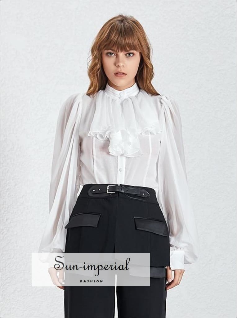 Sun-imperial - johanna top - solid black and white women