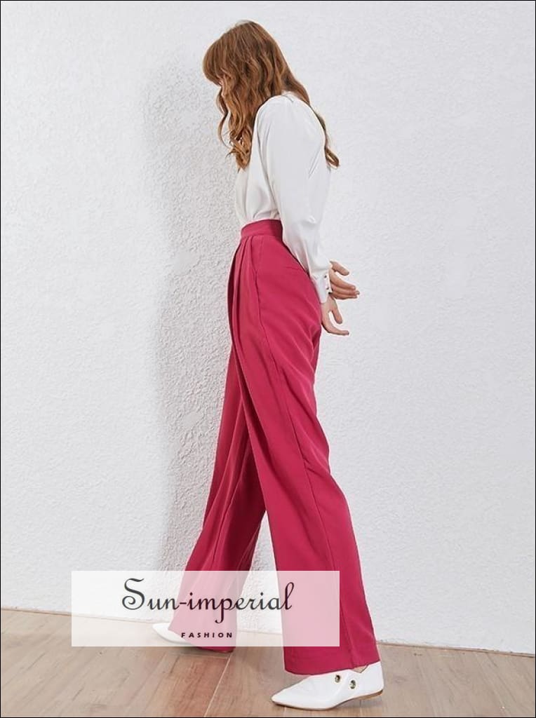 Women Solid Color Trousers Pant Loose Casual Pants for Women plus Size  Casual Pants Women Pockets Pants Rompers for Women Casual Pant Suits for  Women