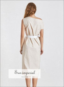 Kendra Dress- Elegant Solid Women Dress Slash Neck off Shoulder High Waist side Split Ankle Length Dresses, Waist, Off Shoulder, Dress, 