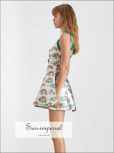 Kennedy Dress - Strapless Print Women’s off Shoulder High Waist Slim Mini Button Ball Gown Waist, Button, Off Shoulder, Print, vintage 
