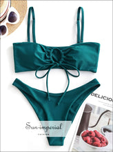 Keyhole Drawstring Low Waisted Bikini Swimwear Set SUN-IMPERIAL United States