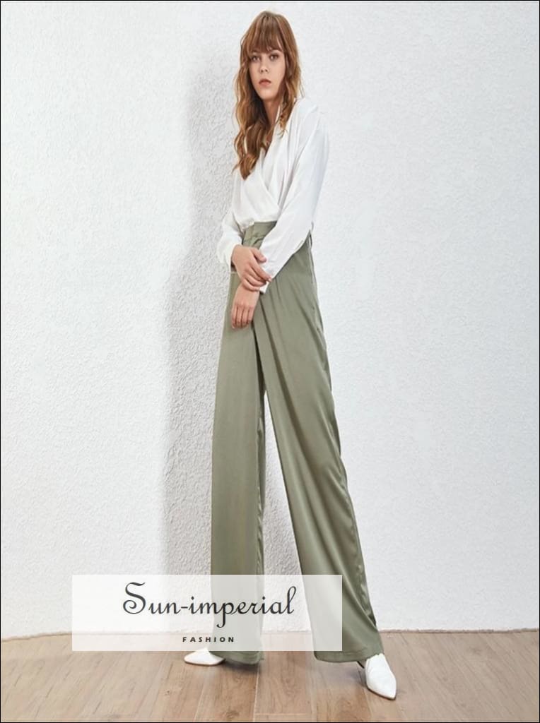 Kimberly Pants -loose Casual Trousers for Women High Waist Wide Leg Pants