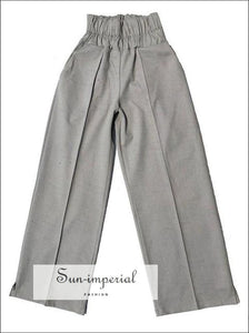 Kira Pants - Black Wide Leg Trousers for Women High Waist Loose Fit Long Elastic Pants